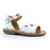 White toddler sandals with iconic flower print