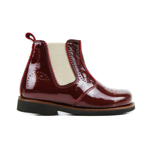 Toddler chelsea boots in bordeaux patent leather