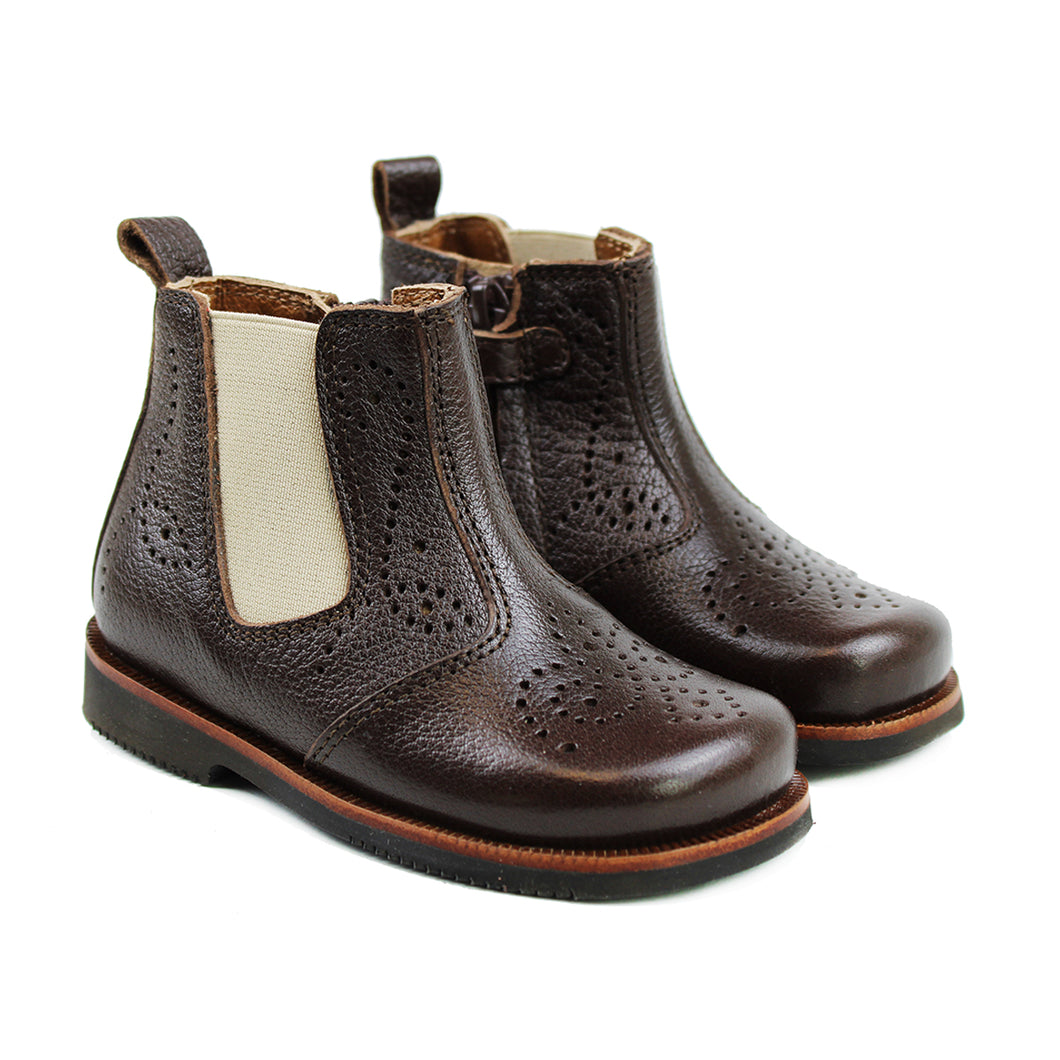 Toddler chelsea boots in dark brown leather
