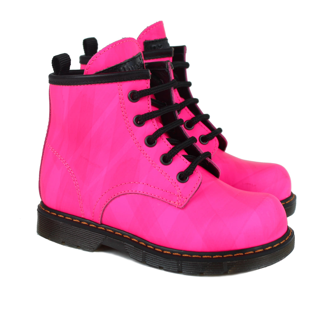 Toddler anckle boots in pink spread leather