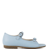 Etno Sandals with Buckles in Light Blue Calfskin Leather