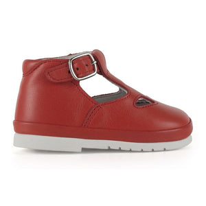 Red toddler shoes with rubber sole