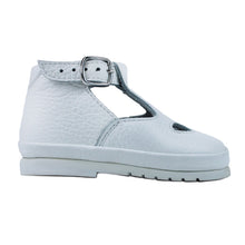 Load image into Gallery viewer, White toddler shoes with rubber sole
