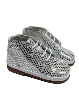 Stars toddler in silver leather