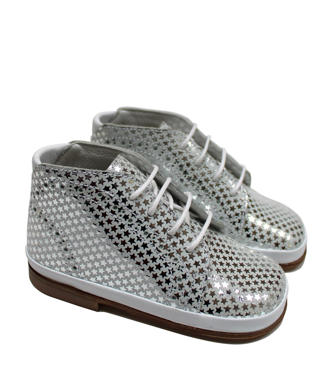 Stars toddler in silver leather