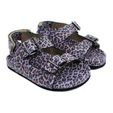 Sandali primi passi in pelle animalier