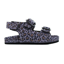 Load image into Gallery viewer, Toddler Double strap sandals in violet animalier leather with ergonomic footbed
