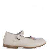 First-step Ballerinas in Beige Calfskin Leather with Strap