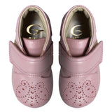 Toddler Brogue Shoes in Pink Calfskin Leather