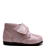 Toddler Brogue Shoes in Pink Calfskin Leather