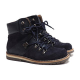 Boots in Blue Calfskin and Suede Leather