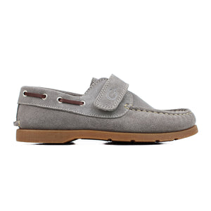 Grey Suede boat shoes with brown details